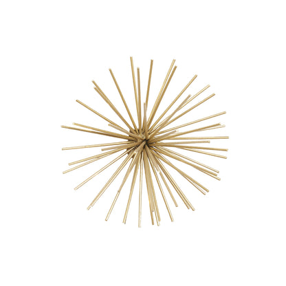 Deco 79 Metal Starburst 3D Long Spike Wall Decor, Set of 3 6", 9", 12"W, Gold