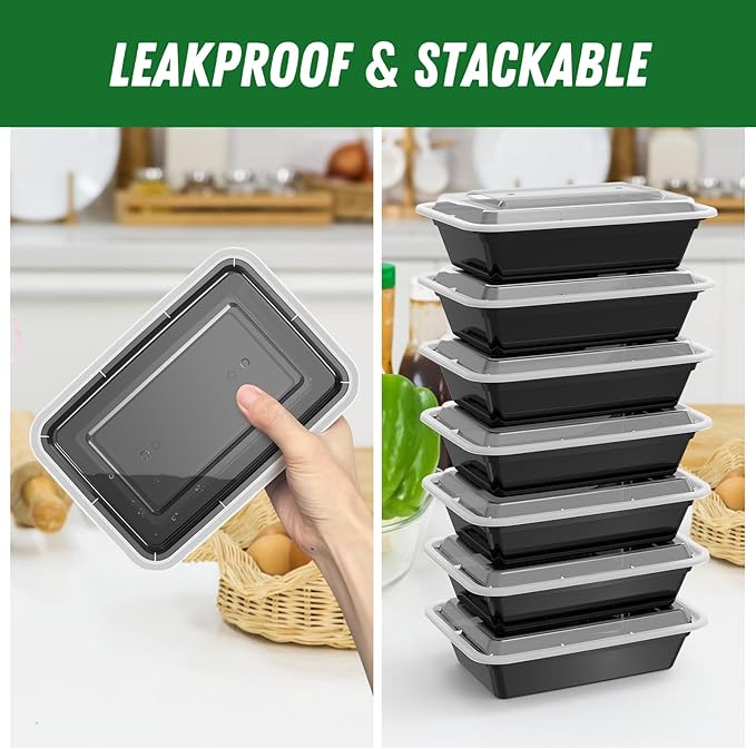 50 Pack 38 oz Meal Prep Containers Reusable