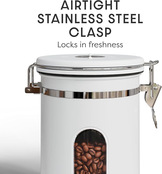 Veken Coffee Canister with Window, Easter Gifts Airtight Stainless Steel