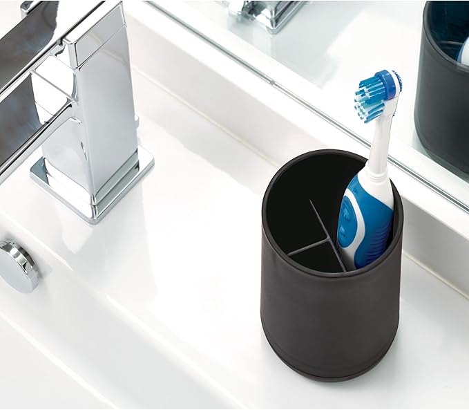 iDesign Toothbrush Holder for Normal Toothbrushes, Spin Brushes, and Toothpaste