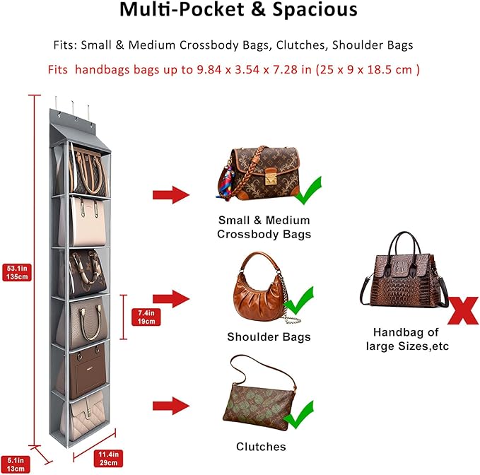 Lirex Over The Door Purse Organizer & Purse Shelf