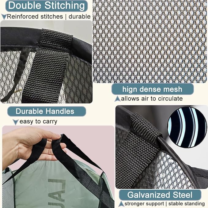 Mesh Laundry Hamper 2Pack Pop Up Hamper