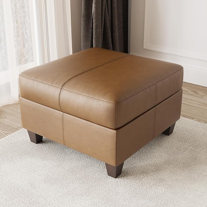 EASE MOOSE Faux Leather Square Ottoman Module