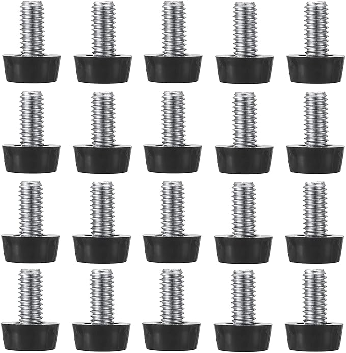 M8 Thread Adjustable Furniture Levelers Screw in Threaded 20 Pcs, Galvanized