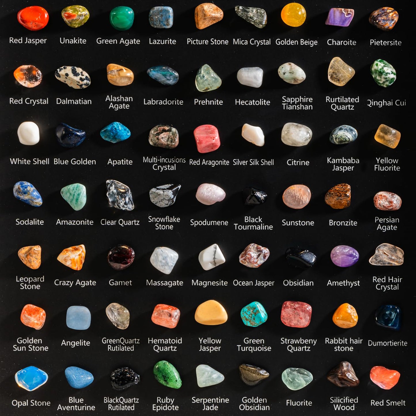ACODE Natural Mineral Specimen Shadow Box, Geology Collection Display Case, Home Decor Wall Art Tabletop Display with Real Rocks Crystals, Gift for Birthday Christmas Housewarming Children's Day
