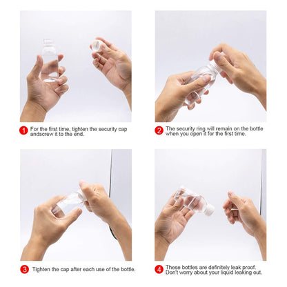 TRENDBOX Pack of 10-100ml Clear Empty PET Mini Storage 100ml/100g/100cc Bottles Hard Plastic Durable Turn Screw Cover Cap Round Filling Liquid Rhinestones Water Container