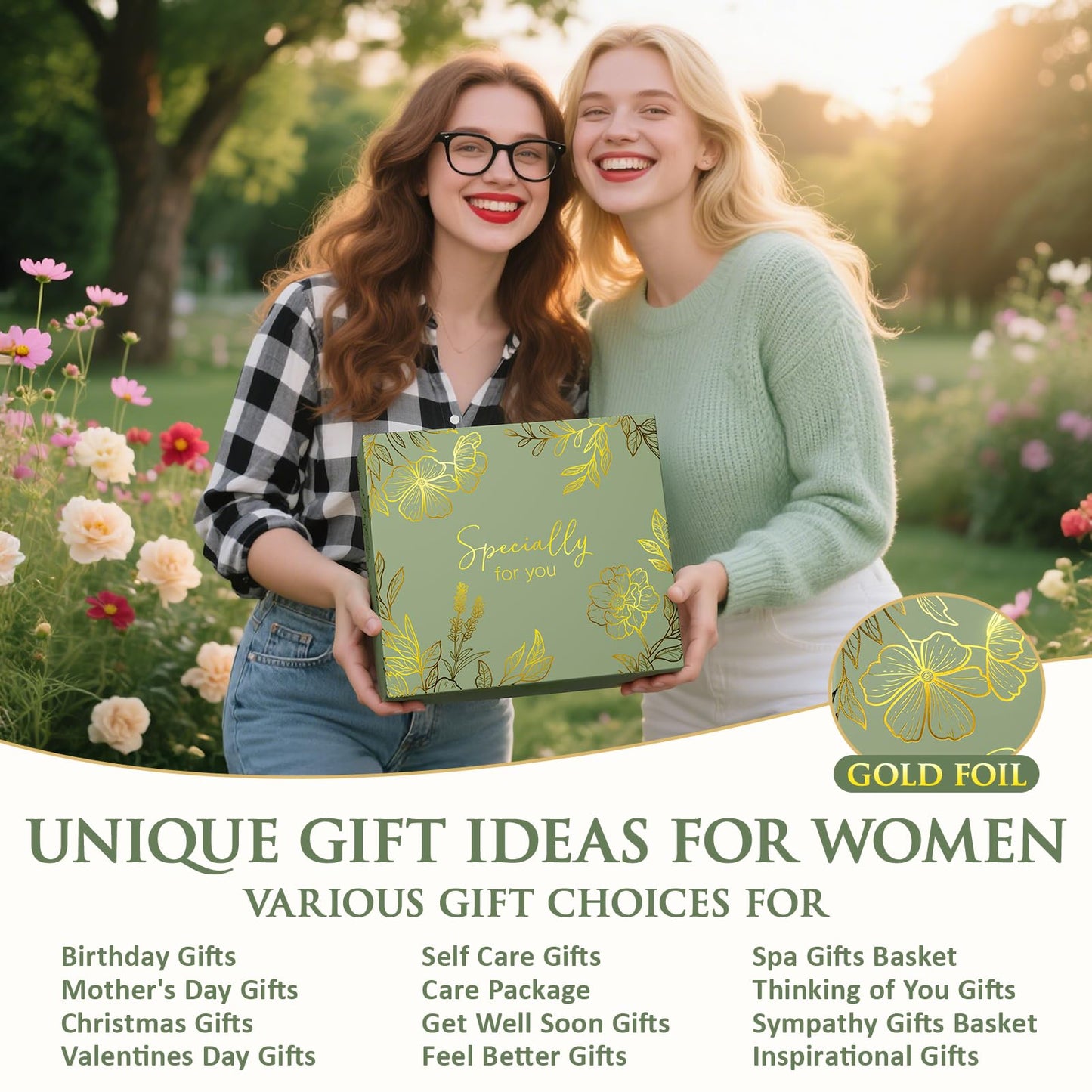 Self Care Gifts for Women Get Well Soon Gift Baskets, Unique Christmas Birthday Gifts for Women Spa Care Package, Sympathy Inspirational Thinking of You Gift Set for Mom Sister Friend Wife Girlfriend