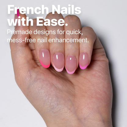 SXC Cosmetics French Tip Press On Nails - Skin Tone Nude and Color Series, Short Coffin X-Pro Tips Starter Kit ST119KIT