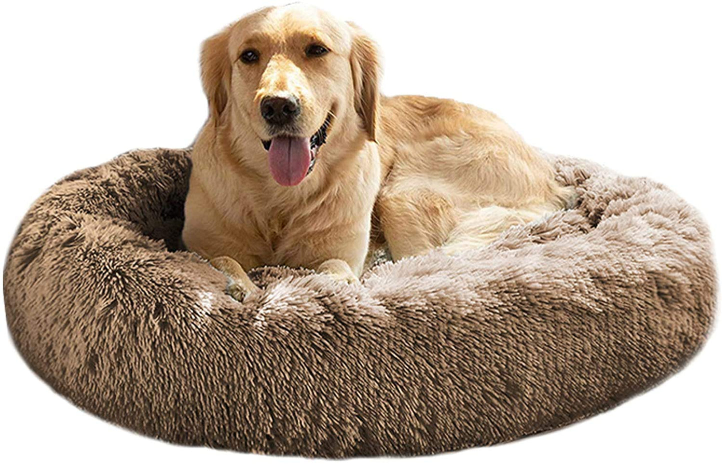 Comfortable Round Plush Dog Beds, Calming Dog Bed (L/XL/XXL/XXXL) for Small Medium and Large Dogs