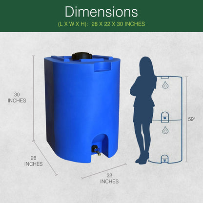 WaterPrepared 3 Pack Water Tank, Rain Barrel Storage, Stackable Drum, 55 Gallon