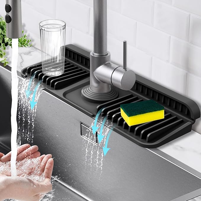 14.6-Inch Kitchen Sink Splash Guard Mat | 7° Slope