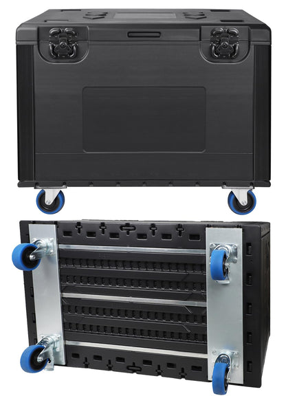 Diandian Utility Cable Trunk Road Case with Wheels, 35" x 22" x 24" Professional Stackable Heavy Duty ATA Rolling Road Case, for Pro Audio & DJ Equipment Storage, Transport for Touring with Casters
