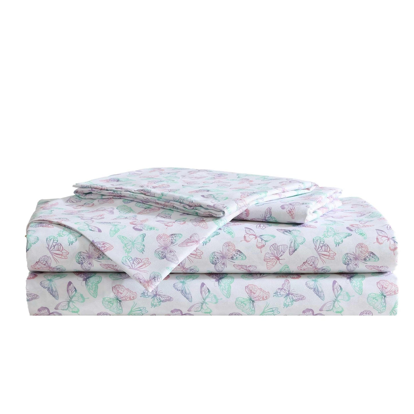 Betsey Johnson - Full Bed Sheets, Fade & Wrinkle Resistant Bedding Set with Matching Sham(s), Soft & Lightweight Bedding Essentials (Butterfly Rainbow Purple, Full)