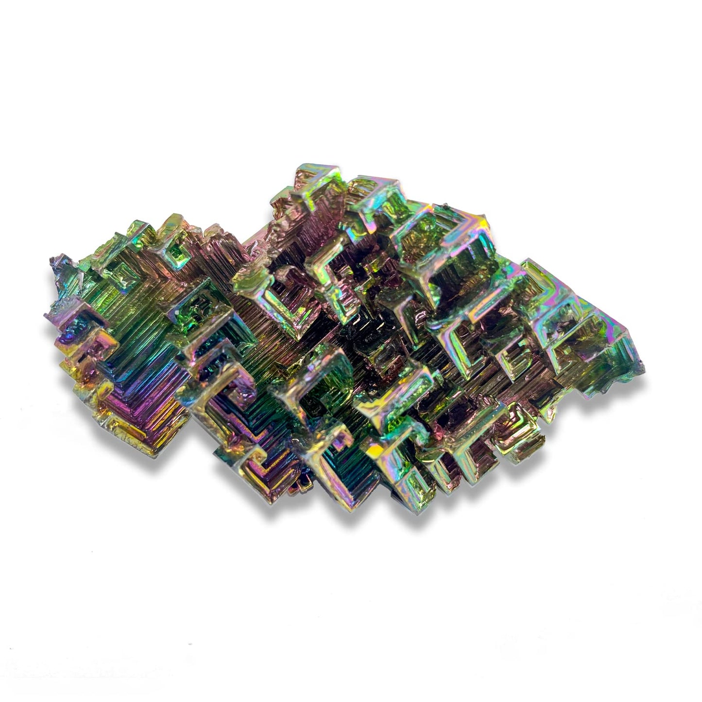 FOMNKKN Natural Bismuth Ore, Rainbow Bismuth Metal Crystal, Crystal Gifts, Mineral Specimen, Home Decoration, Approx: 0.19-0.24Ib