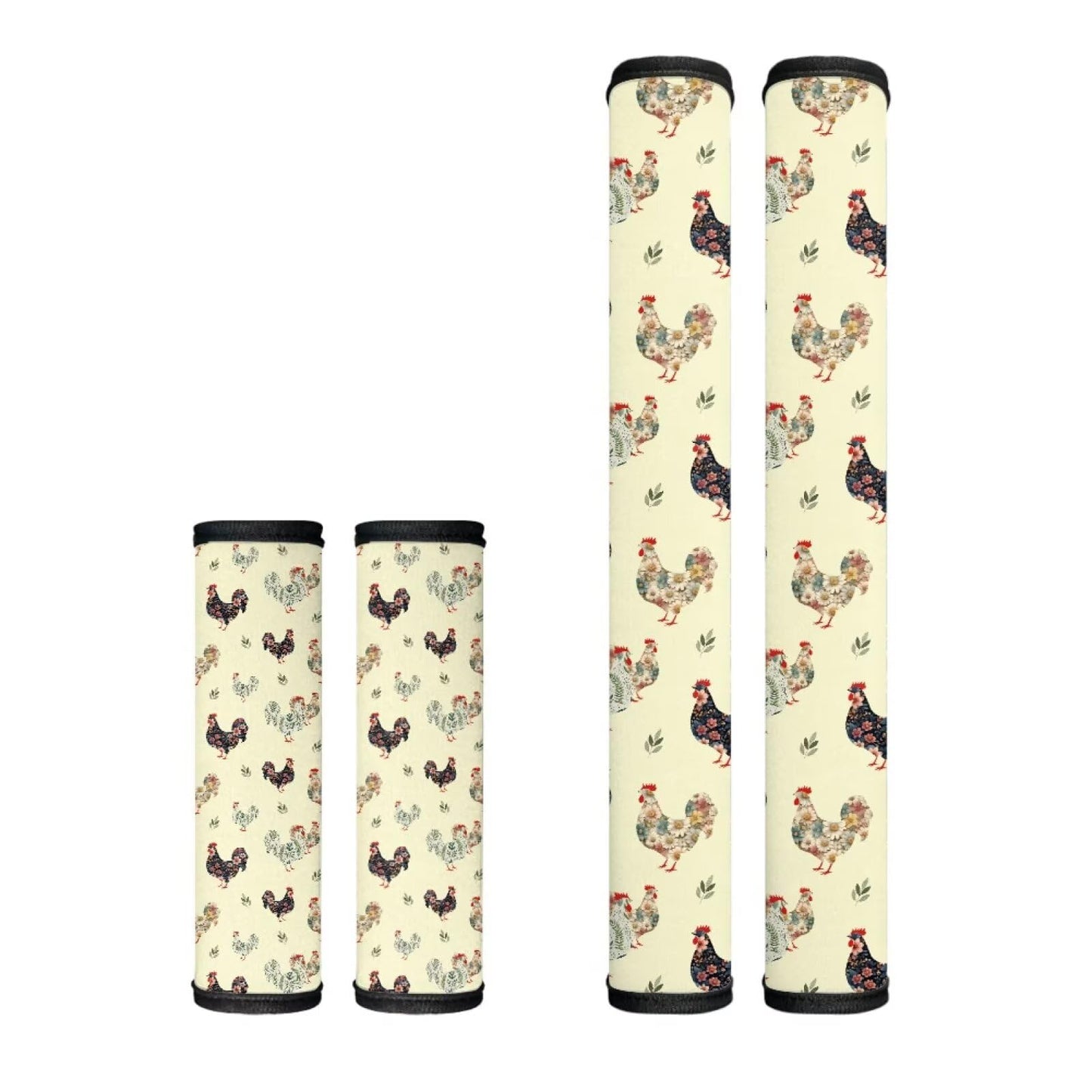 HUISEFOR Rooster Refrigerator Handle Covers Set of 4 Adjustable Fridge Microwave Dishwasher Door Cloth Protector Non-Slip Kitchen Appliance Handle Cover Gift for Friends