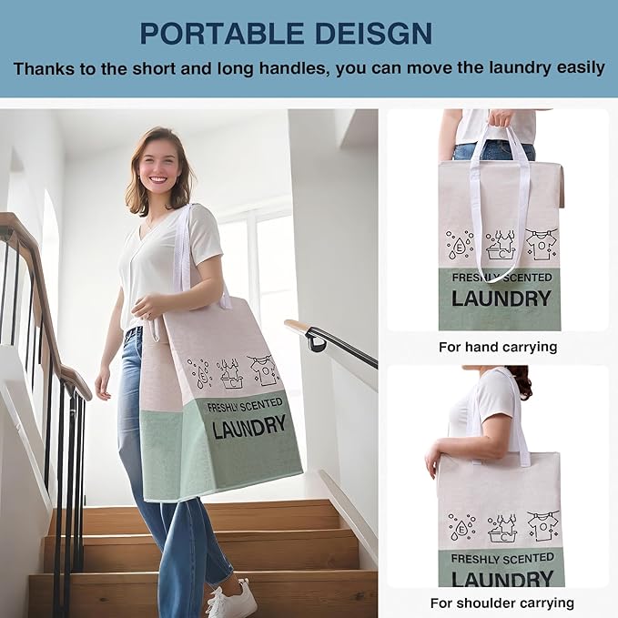 ELONG HOME Laundry Baskets, 92L Freestanding Laundry Basket