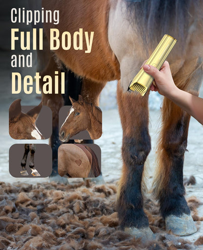 oneisall Horse Clippers,Low Noise Cordless Horse Grooming Kit for Horse Thick and Matted Long Hair