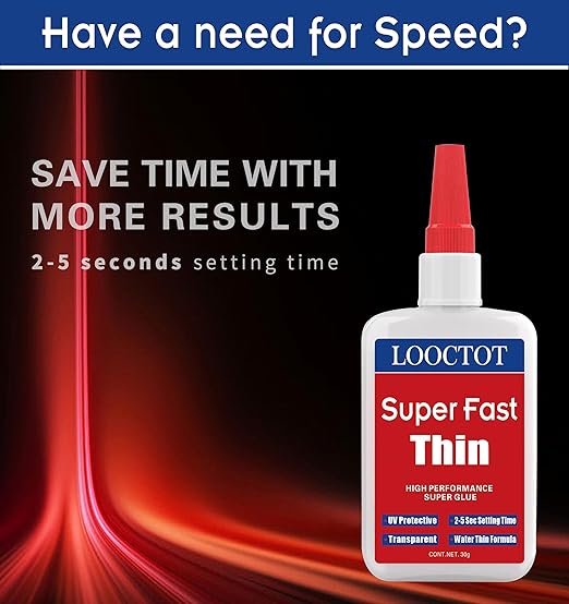 LOOCTOT 60g Thin Super Glue Dries Super Fast Premium CA Glue