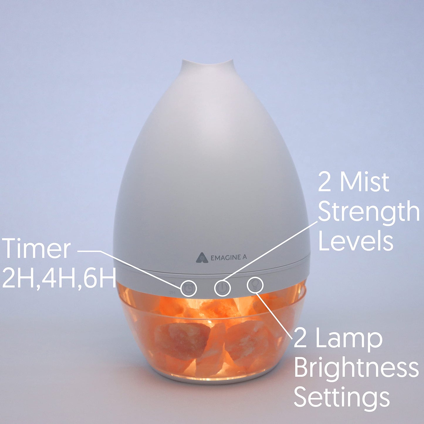 Himalayan Salt Lamp Diffuser, Ultrasonic Humidifier with Cool Mist and Aromatherapy, 0.5L Extra Large Capacity