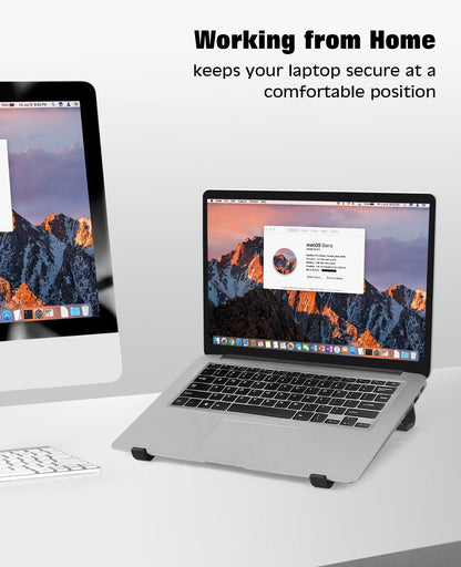 Thibault Aluminum Laptop Stand for Desk - Cooling Ergonomic Design - Fits MacBook Air Pro/DELL/HP/Lenovo/ThinkPad/Alienware - 13/14/15.6/16 -Easy Assembly- Ventilated Laptop Stand for Optimal Airflow