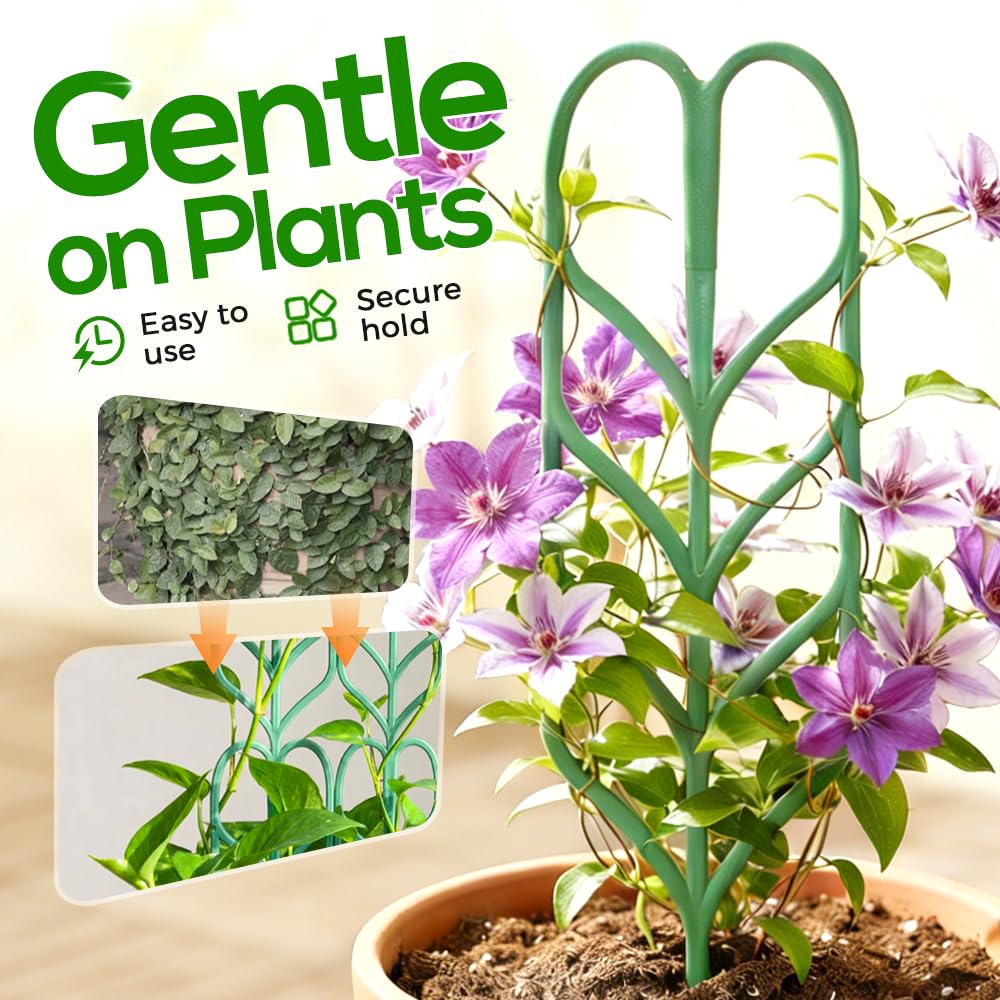 Plant Trellis for Climbing Plants, Indoor Outdoor Plastic Garden Trellis, Adjustable Potted Plant Support for Pothos, Ivy, Hoya, Monstera & Flower Vines (3PCS)