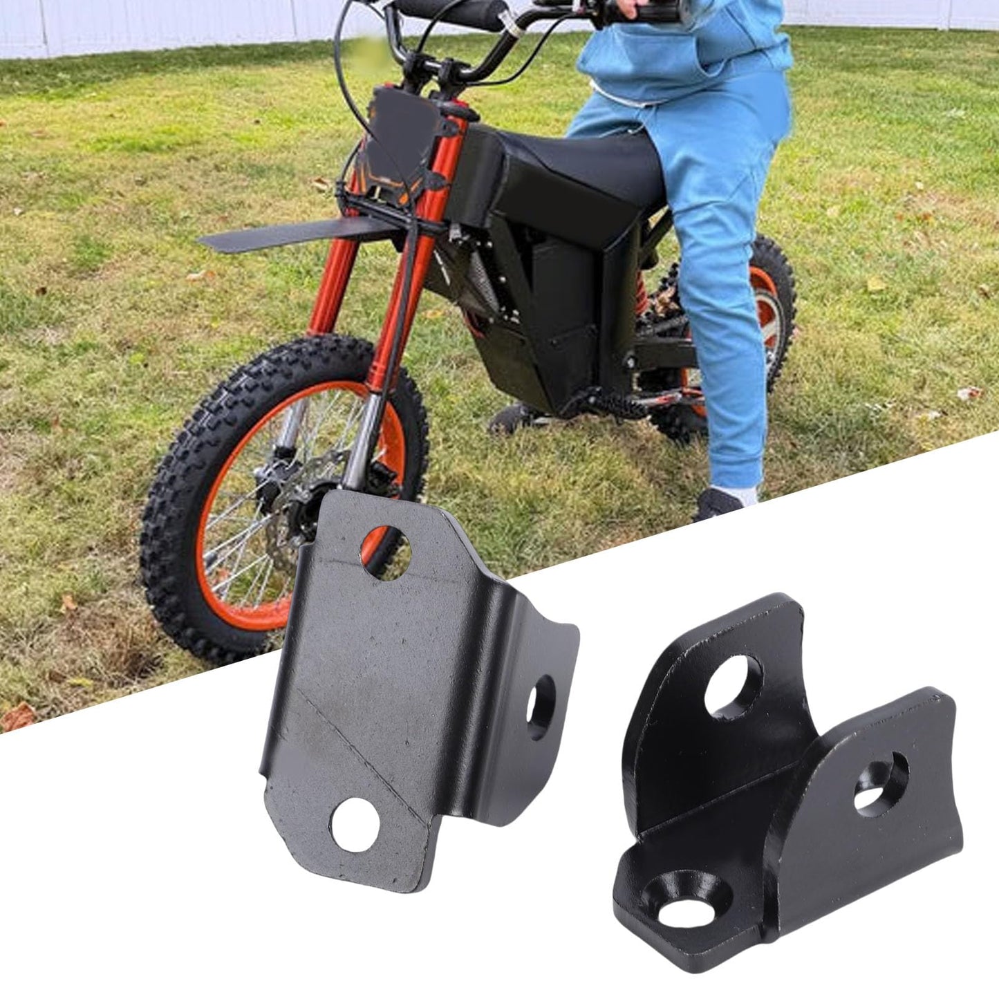 MOTOULAX Electric Dirt Bike Foot Pegs Bracket, Aluminium Alloy Footpeg Holder Replacement with Powder Coated Finish, for Electric Dirt Bike