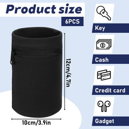 Yuanan 6 PCS Wrist Wallet, Wrist Wallet for Men Wearable Elastic Wristband with Zippered Pocket Light Running Wristbands for Storing Items During Sports, Travel and Outdoor Activities-2 Styles