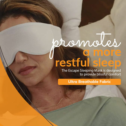 Happyluxe Escape Sleep Mask - Buttery Soft Airplane Eye Mask for Sleeping or Napping in Bed. Machine Washable. - Jet Black, Made in USA