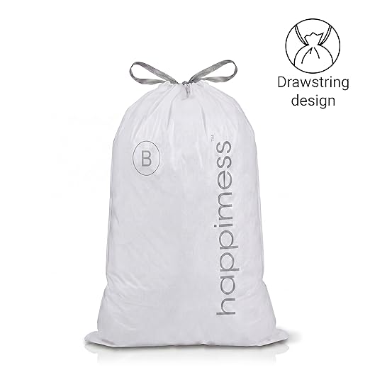 happimess 5.3 Gallon Drawstring Trash Bags, Heavy Duty LDPE Liners