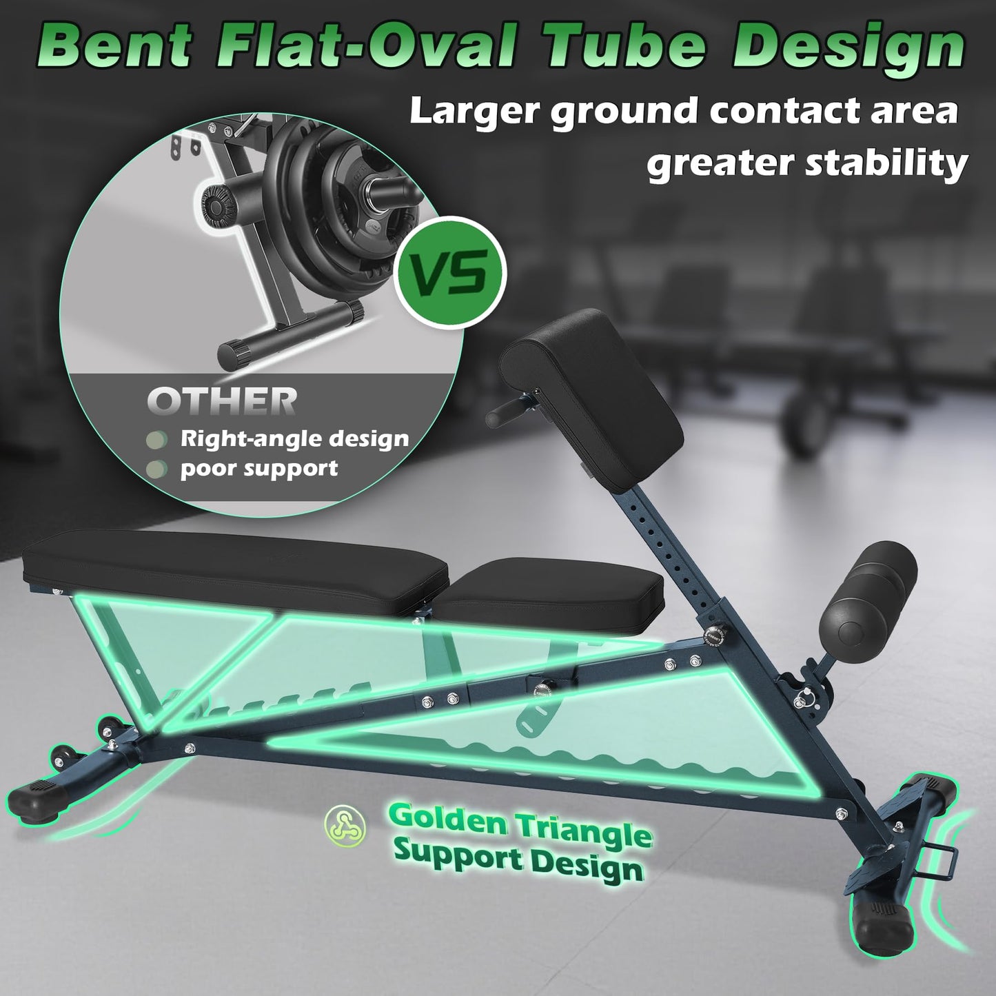 HEMERIS Adjustable Weight Bench with Roman Chair, 1000 LBS Utility Workout Bench for home gym MAX Sit/Decline/Incline Up Bench Press Exercise Equipment 75°to -20°FID Strength Training(Black)