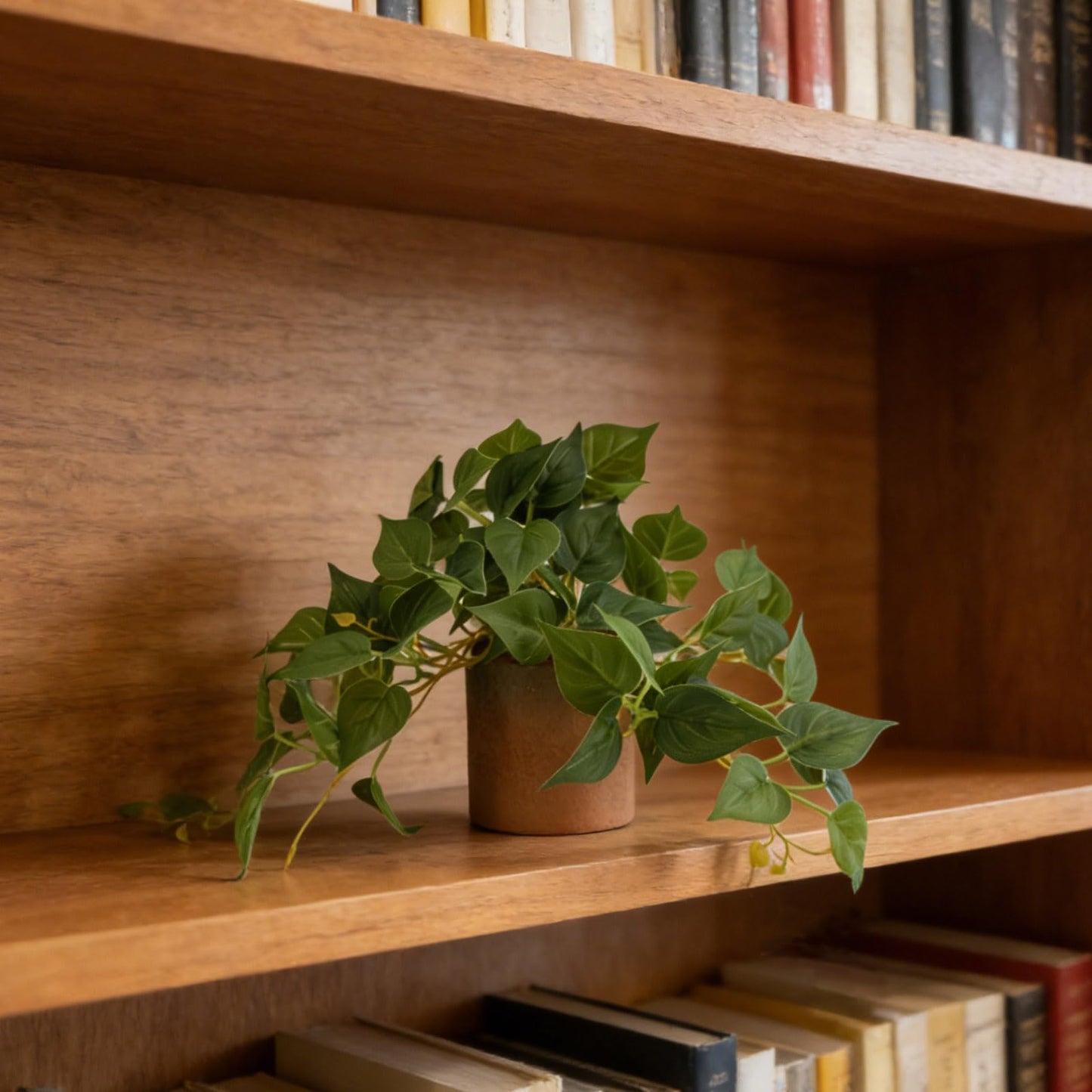 FLRLIVING Artificial Plant Indoor Fake Pothos with Pulp Pot, Fuax Potted Plant for Home, Office, Desk, Shelf, Living Room, Bedroom&Balcony Décor (1)