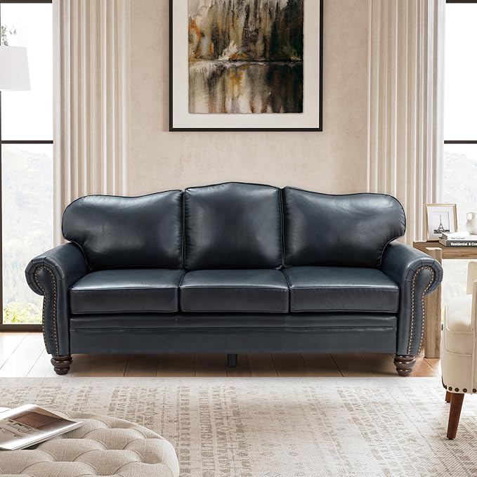 Classic 3-Seater Sofa with Premium Leather Upholstery, Stylish & Comfortable