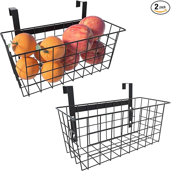 MaraFansie Basket with Hook, Grid Storage Basket, Over the Cabinet Door