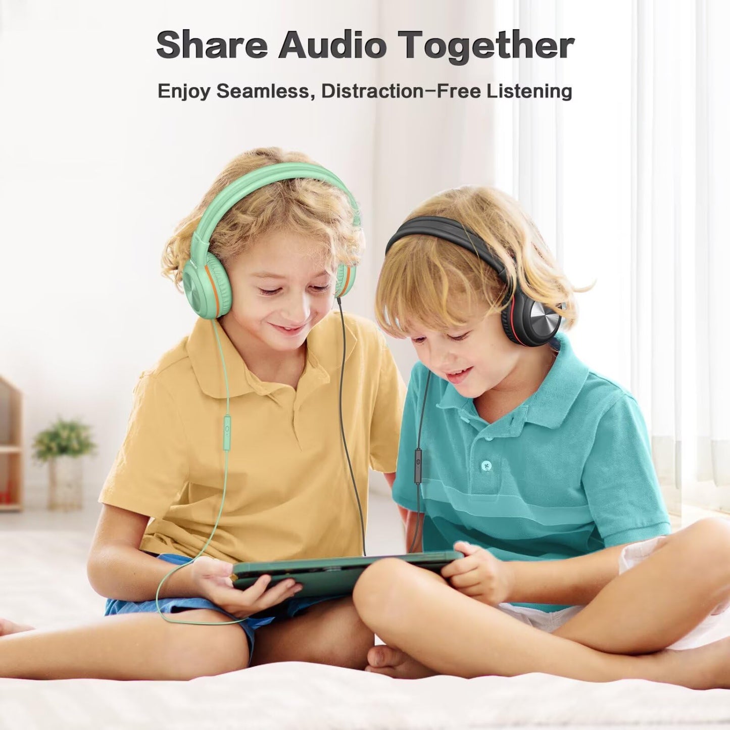 SIMOLIO 2 Pack Headphones for Laptop, Computer, Cell Phone & Tablet with 3.5mm Jack, Adults & Kids Headphones Wired, Plug in Head Phones for Laptop,Travel with Aux 3.5 mm Jack