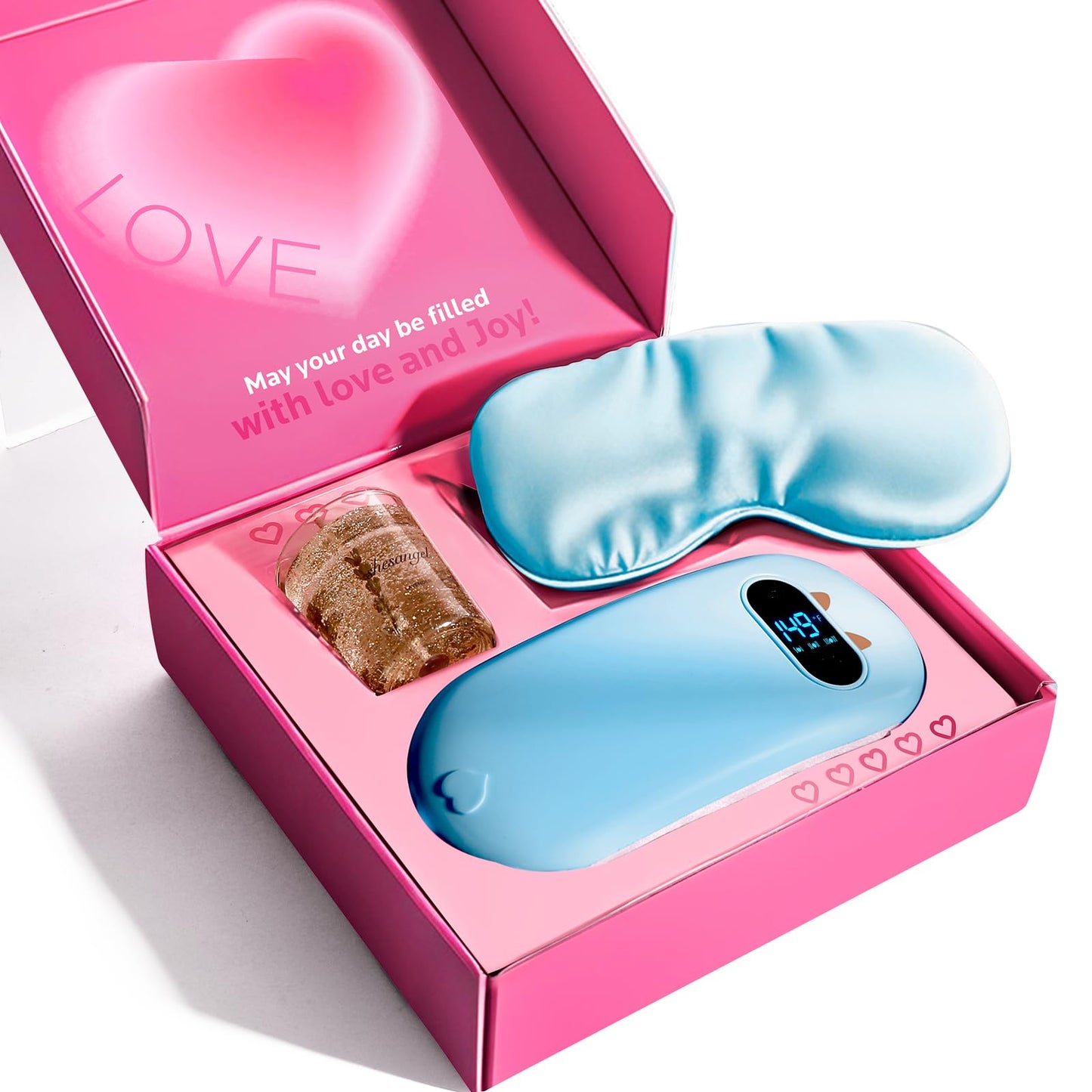 Portable Cordless Heating Pad, Heating Pads for Period Cramps, Back Pain with 6 Heat Levels 6 Massage Modes, Gift Set for Women