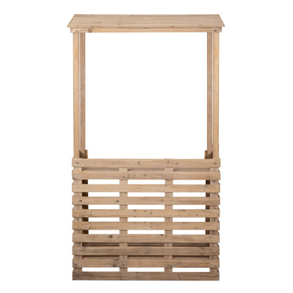 Vintiquewise Multi-Use Wooden Outdoor Bar Counter with Roof – Garden & Patio Serving Station, Backyard Drink & Snack Bar, Lemonade Stand, Event Booth for Home Parties, Weddings & BBQs