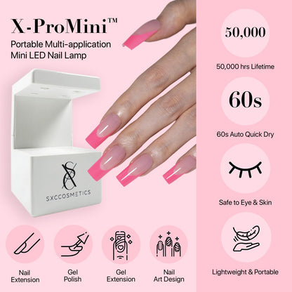 SXC Cosmetics French Tip Press On Nails - Skin Tone Nude and Color Series, Short Coffin X-Pro Tips Starter Kit ST119KIT