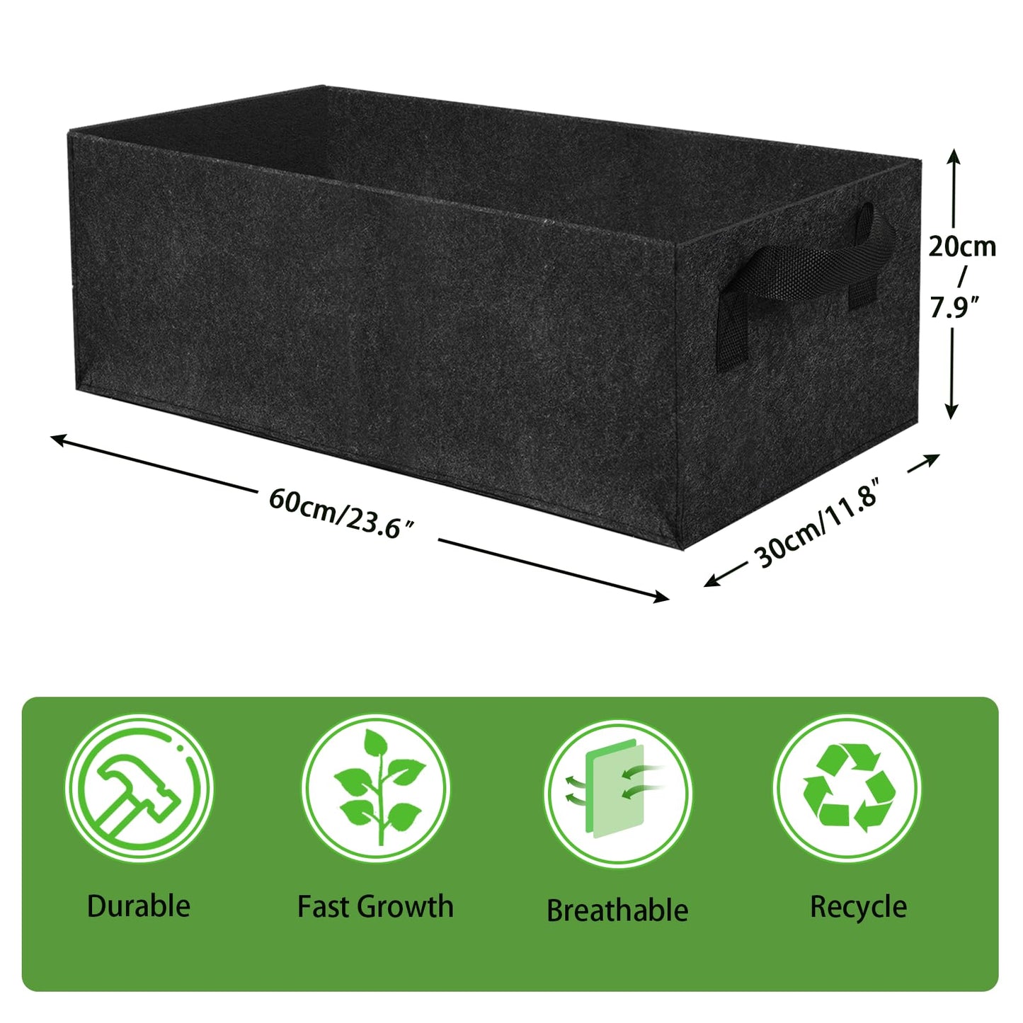 Yzkanning 3 Pack Plant Grow Bags,Breathable Fabric Raised Garden Bed,36L/9.5 Gallon 400GSM Heavy Duty Growing Pots for Vegetable,Flowers,Fruit/Flower Planter Containers with Handles