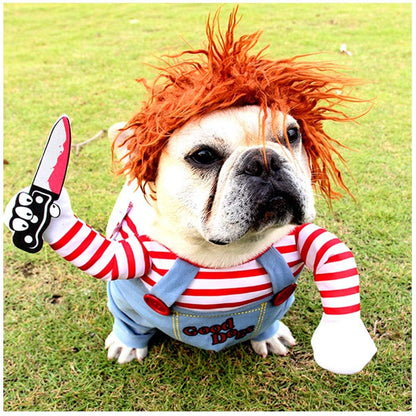 NACOCO Dog Awful Costume Pet Halloween Clothes Cat Cosplay Party Suit Funny Dog Costume Small to Large Dogs(L)