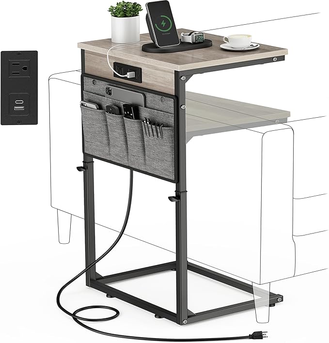 Vagusicc C-Shaped End Table