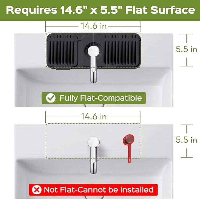 15 Inch Silicone Faucet Mat for Kitchen Sink Splash Guard – 2025 Upgraded