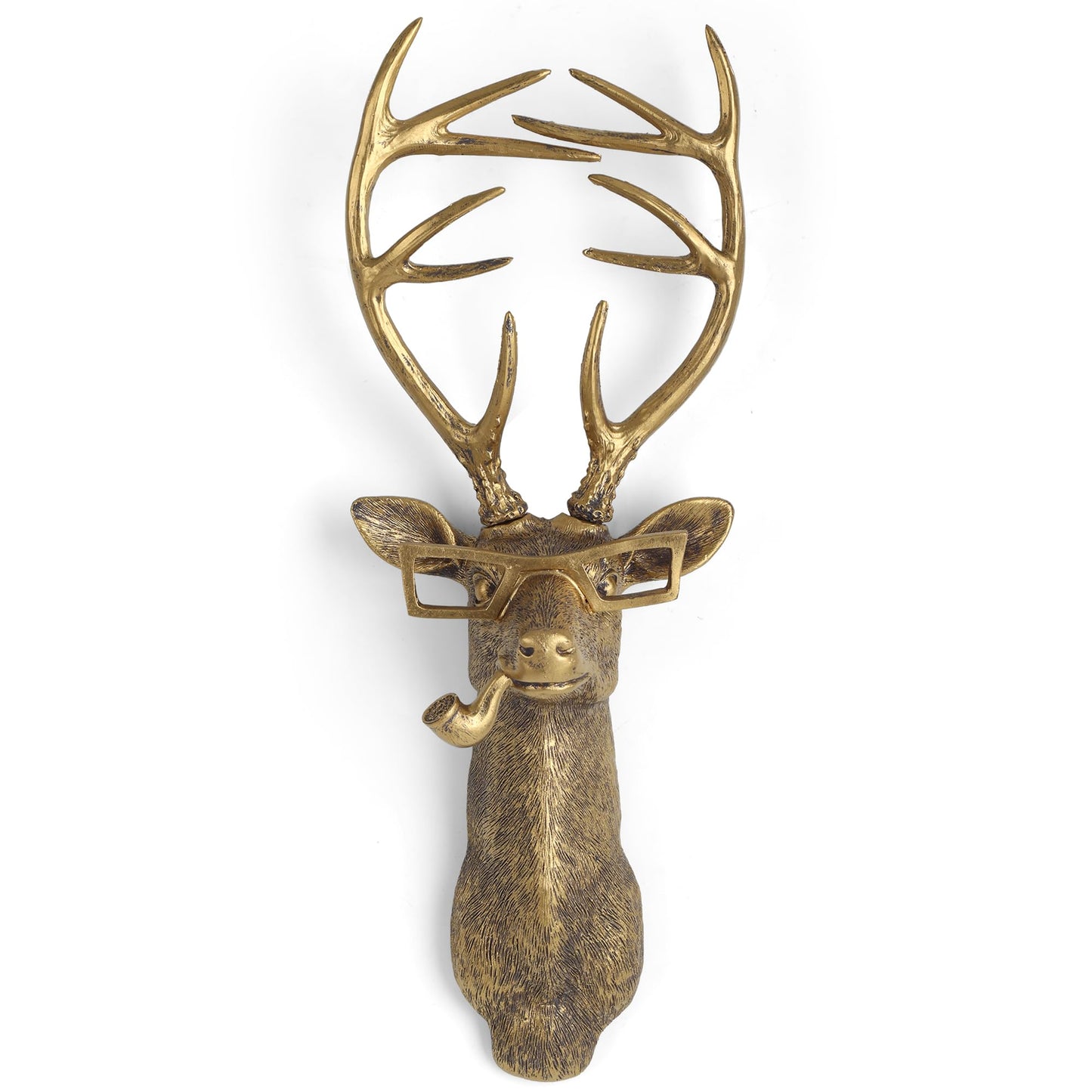UITWMKTG Gold Animal Head Wall Decor Wall Sculpture Home Decor Statue for Living Room Office Bedroom Modern Decor for Men Women Deer