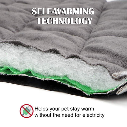 ULIGOTA Self Heating Pet Pad for Cats and Dogs No Electric Self-Warming Thermal Mat for Pet Bed/Crate - 70x48cm