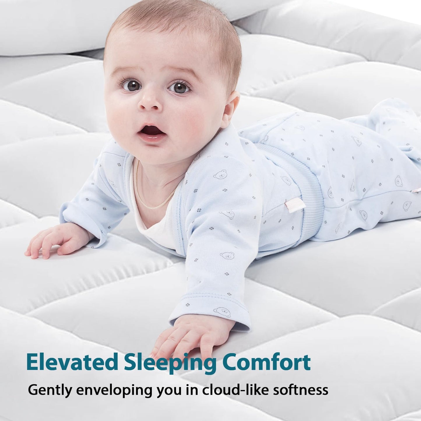CYMULA Queen Mattress Topper for Back Pain - Extra Thick Cooling Mattress Pad Cover for Queen Size Bed - Soft Mattress Protector Pillow Top with 8-21 Inch Deep Pocket 3D Snow Down Alternative Fill