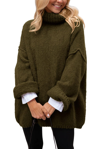 PRETTYGARDEN Oversized Sweaters for Women 2025 Chunky Turtleneck Sweater Fall Clothes Long Sleeve Tops Winter Clothing