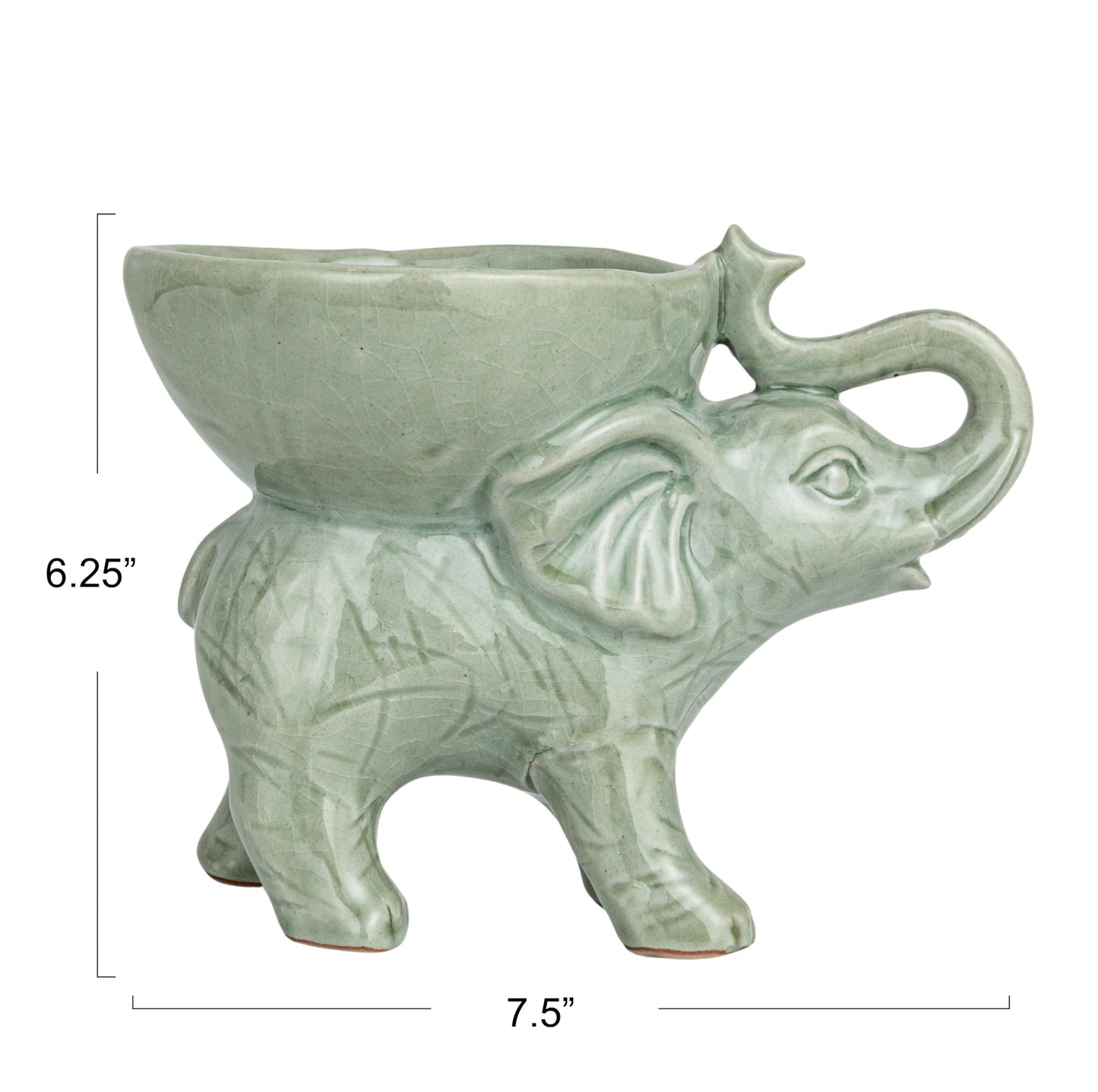 Creative Co-Op Majestic Stoneware Elephant Bowl, Grey