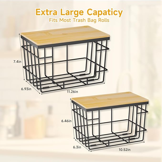 2 Pack Trash Bag Holder, Extra Large Garbage Bag Dispenser