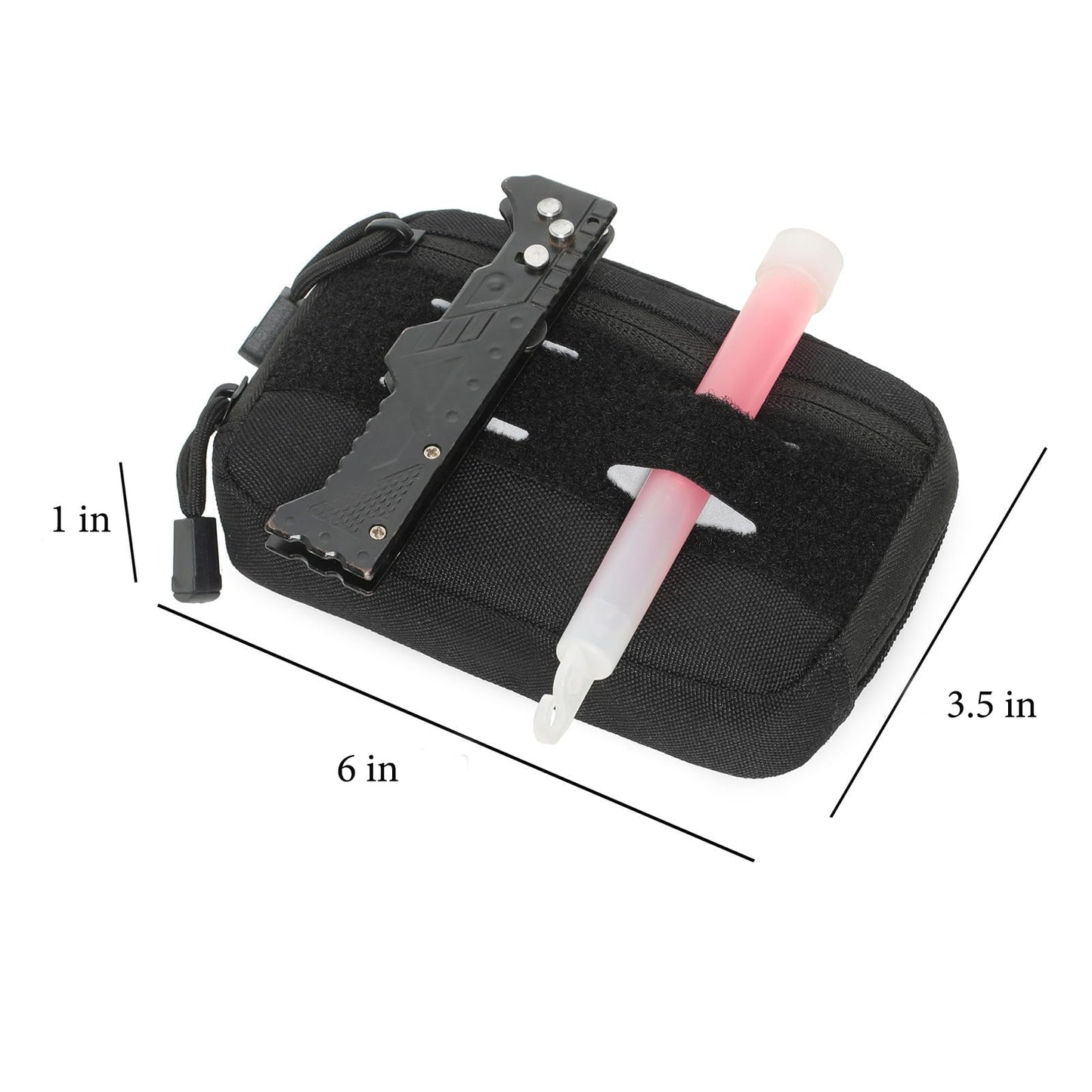 Mini Heavy Duty Tactical Belt Pouch for Men - Small Molle Pouch,Tactical Admin Pouch Compact EDC Utility Gadget Gear Pouches for Traveling, Hiking (Black-1 Pack)