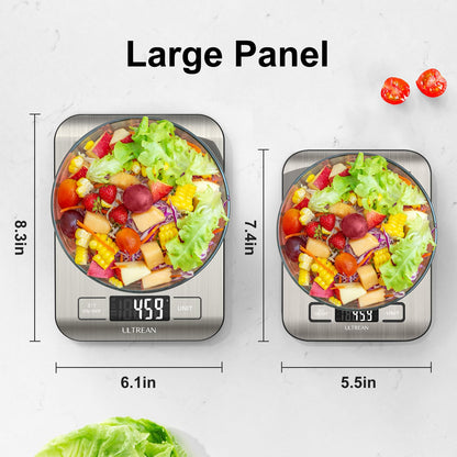 Ultrean Food Scale, Digital Kitchen Scale Weight Grams and Ounces for Baking Cooking and Meal Prep, 6 Units with Tare Function, 11lb (Batteries Included)