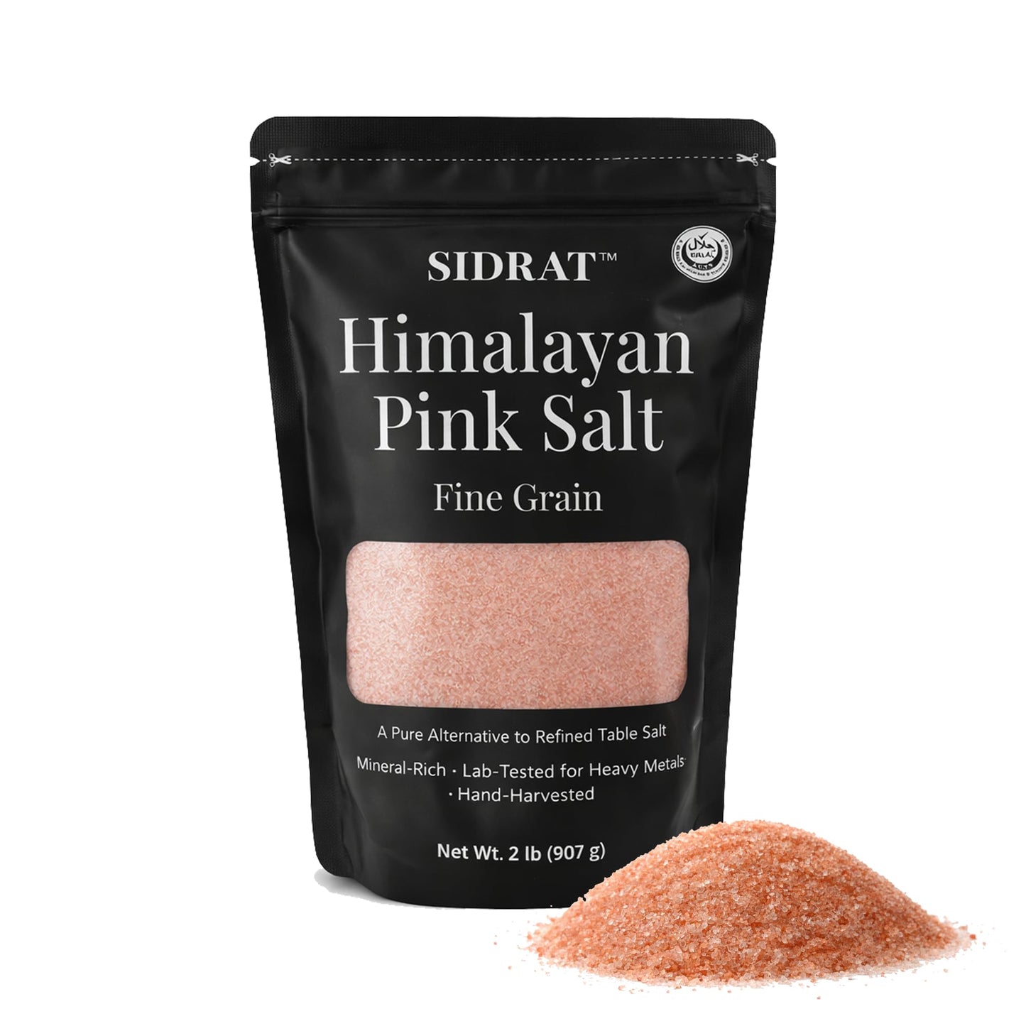 SIDRAT Himalayan Pink Salt Fine Grain Kosher Non-Iodized Cooking